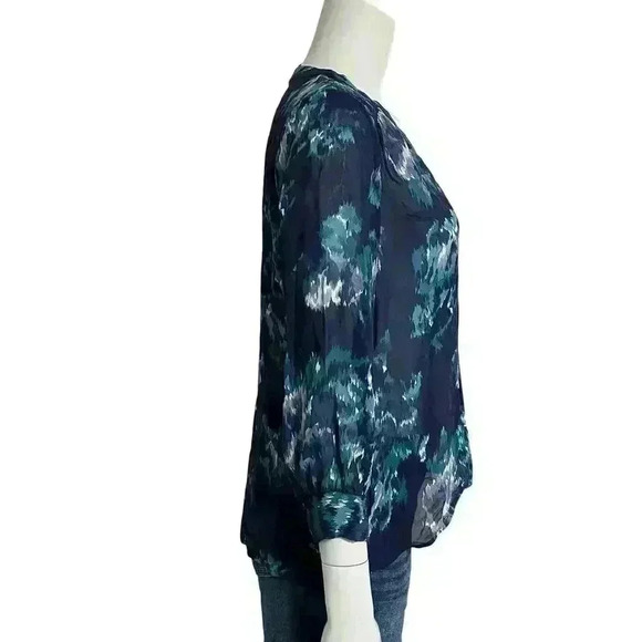 Joie Aceline Blue Silk 3/4 Sleeve Blouse Size Small - Picture 3 of 8